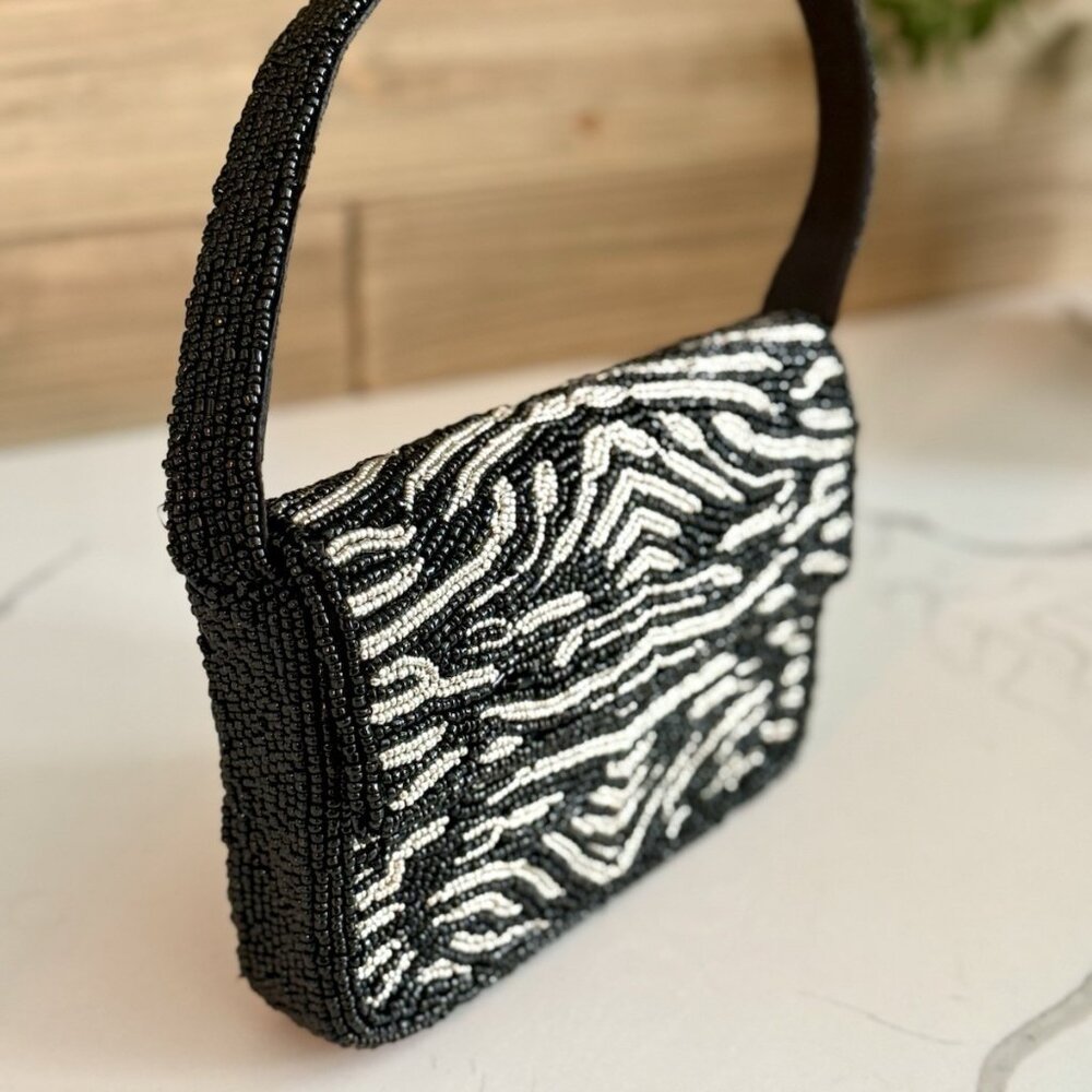 RARE Zebra Beaded Evening Bag • Rated Tik Tok Viral